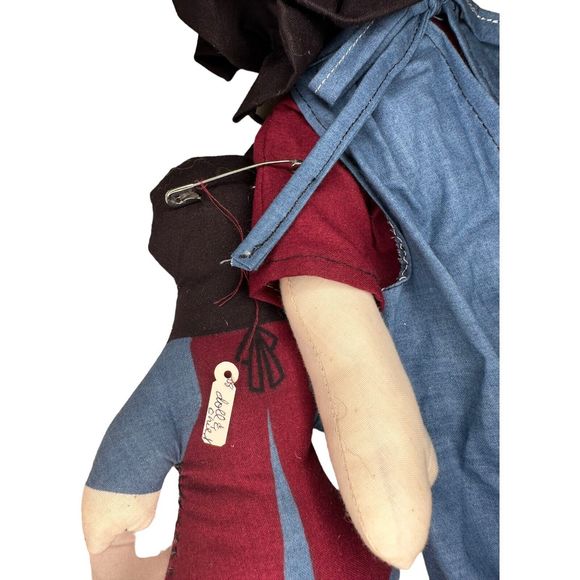 Pair of Amish Folk Art Handmade Primitive Cloth Dolls Mother & Child 17” - Picture 9 of 15